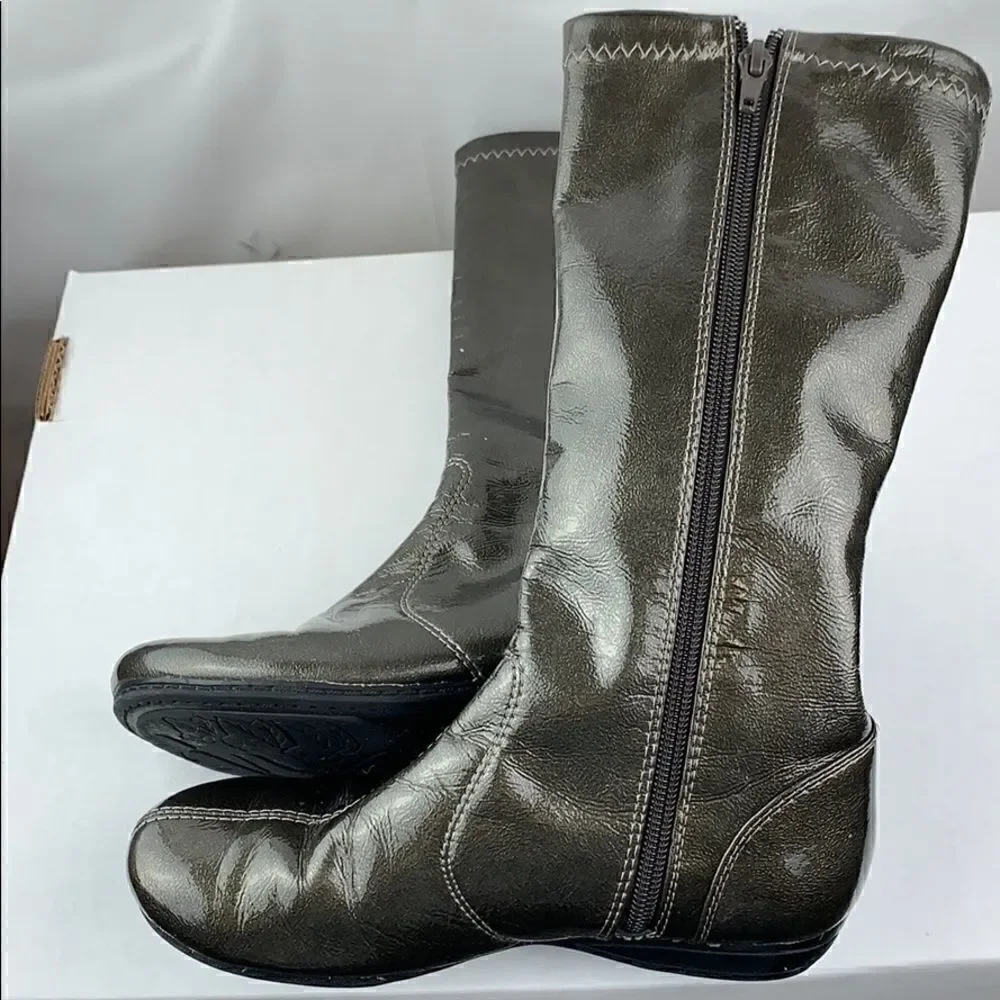 Kenneth Cole Graphite Paten Book-a-licious boots